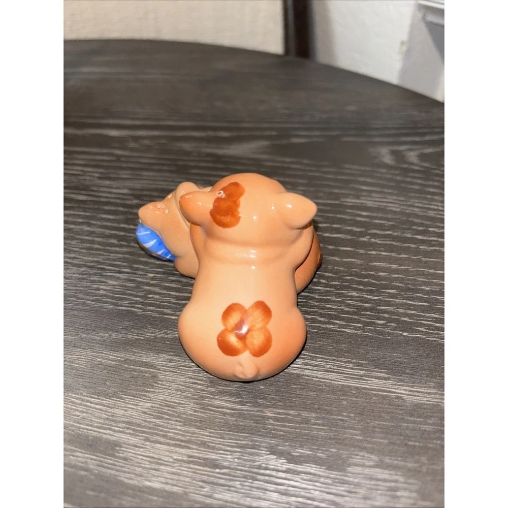 Vintage Ceramic Sleeping Cuddling Piglets Glazed Figurines Cute Shelf Sitters